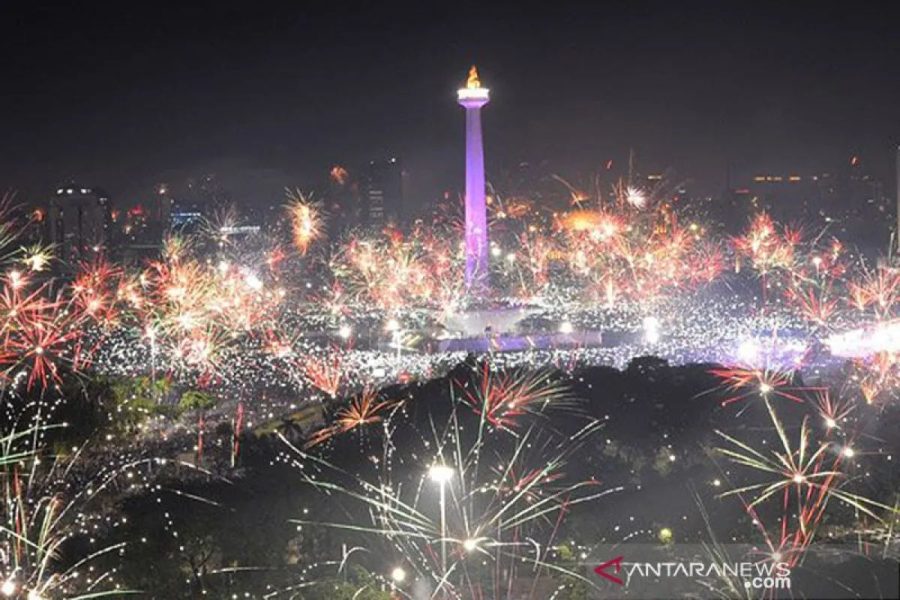 Perayaan malam tahun baru di Jakarta