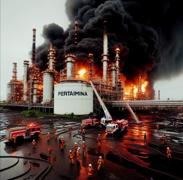 Kilang Pertamina Balikpapan Terbakar