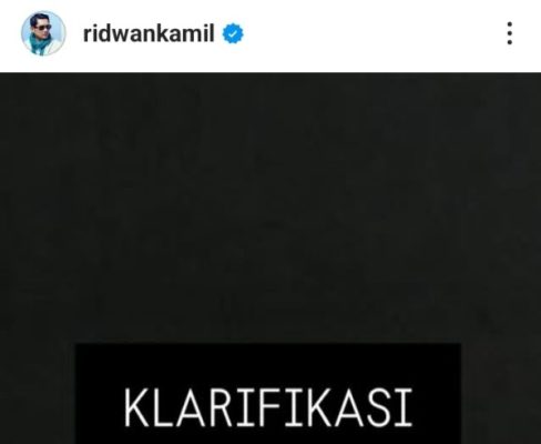 Klarifikasi Ridwan Kamil