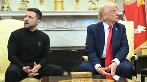 Presiden Ukraina Volodymyr Zelensky dan Presiden Amerika Serikat Donald Trump