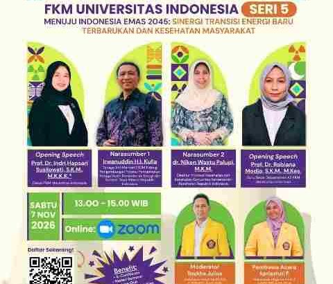 Poster Seminar Online FKM UI Seri 5 Sinergi Transisi EBT dan Kesehatan Masyarakat