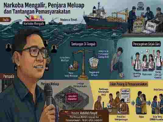 Ilustrasi pemberantasan peredaran narkoba dan penanganan overcapacity di penjara
