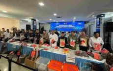 Konferensi pers Bareskrim Polri terkait penetapan tersangka kasus kebakaran hutan dan lahan (karhutla) di Polda Kalimantan Barat.